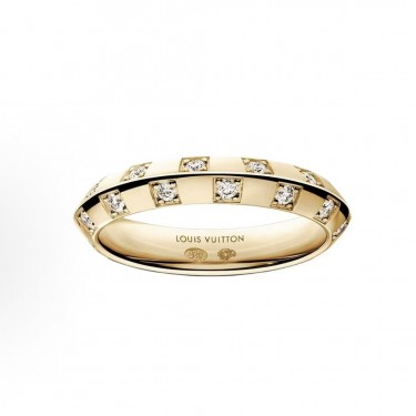 루이비통 브랜드 디자인 다이아몬드 링 남녀공용 커플 골드