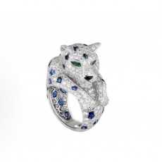 까르띠에 팬더 플래티넘 에메랄드 사파이어 오닉스 다이아몬드