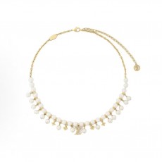 루이비통 알파벳 장식 메탈 레진 목걸이 여자 골드