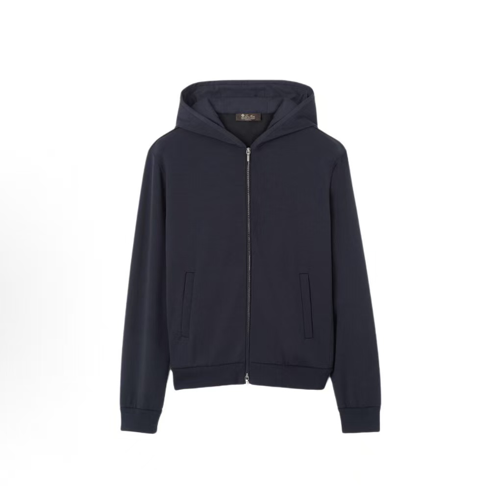 로로피아나 후드 플라이트 보머 재킷 남성용 네이비 (B+공장)