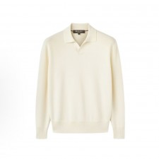 로로피아나 FW25 긴팔 라인 포인트 폴로셔츠 남성용 베이지 (B+공장)