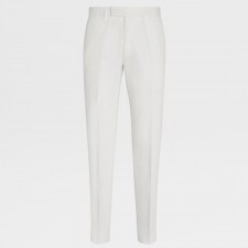 LARDINI SS22 솔리드 버튼 슈트 팬츠 남성 화이트 (B+공장)