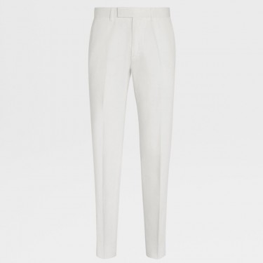 LARDINI SS22 솔리드 버튼 슈트 팬츠 남성 화이트 (B+공장)