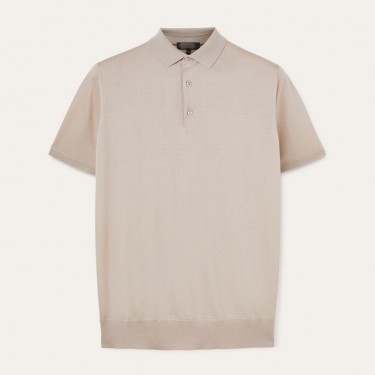 로로피아나 MM 폴로 셔츠 솔리드 로고 직통 반팔 폴로 남성용 그레이브라운 (B+공장)