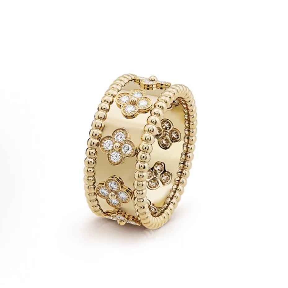 반클리프 아펠 만화경 퍼리 클로버 4잎 반지 여성용