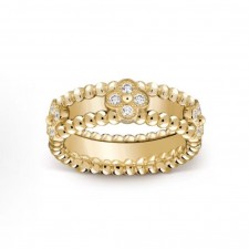 반클리프 아펠 만화경 퍼리 스위트 클로버 K골드 다이아몬드 반지 여성용