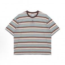 WOOYOUNGMI SS25 스트라이프 컴포트 미니멀 라운드넥 반소매 티셔츠 남성용 멀티컬러