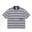 우영미 SS25 스트라이프 심플 반팔 티셔츠 남성용 블루