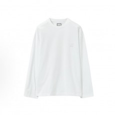 우영미 남성 레터 플라워 드롭숄더 라운드넥 긴팔 티셔츠