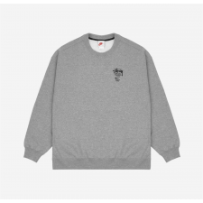 스투시 x 나이키 콜라보 레터링 자수 루즈핏 풀오버 크루넥 플리스 스웨트셔츠