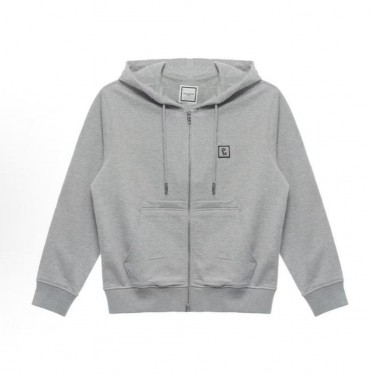 우영미 알파벳 프린트 지퍼 후드 긴팔 맨투맨 남성용 그레이