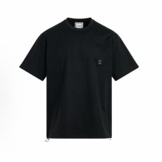 우영미 로고 프린트 라운드넥 반팔 티셔츠 남성용 블랙