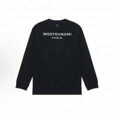 우영미 SS22 솔리드 크루넥 풀오버 롱슬리브 티셔츠 블랙