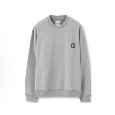 우영미 레터링 프린트 라운드넥 스웨트셔츠 남성용 그레이