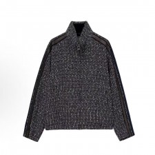 우영미 FW25 블루 트위드 트랙 재킷 남성용