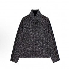 우영미 FW25 블루 트위드 트랙 재킷 남성용