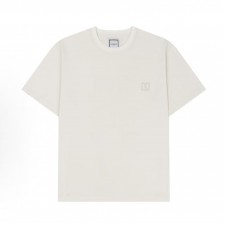 우영미 SS23 플로럴 라운드넥 반팔 티셔츠 남성용 아이보리