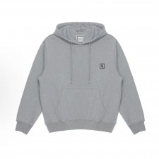 우영미 FW24 레터 로고 후드 긴팔 맨투맨 남성 그레이