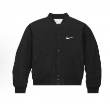 나이키 x 스투시 FW23 로고 자수 양면 파일럿 재킷 남녀공용 블랙