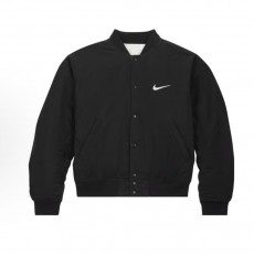나이키 x 스투시 FW23 로고 자수 양면 파일럿 재킷 남녀공용 블랙