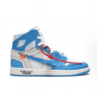 오프화이트 x 조던 에어 조던 1 하이 UNC 하이탑 농구화 블루 (LJR공장)