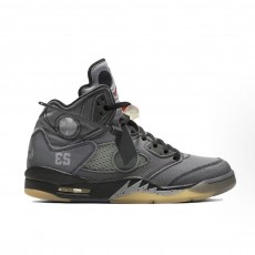 오프화이트 x 조던 에어 조던 5 레트로 SP 블랙 하이탑 스니커즈 (LJR공장)