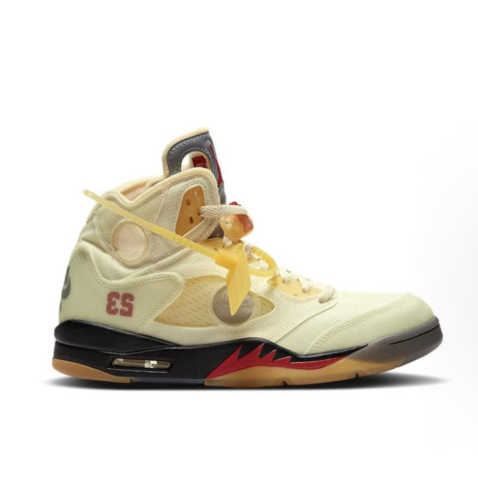 오프화이트 x 조던 에어 조던 5 레트로 SP 세일 하이탑 스니커즈 (LJR공장)