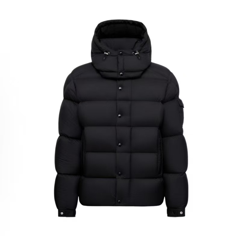 몽클레어 베제르 단색 후드 루즈핏 롱슬리브 다운 재킷 블랙 (지이공장)