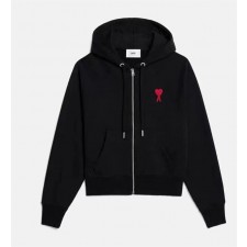 아미파리스 SS23 로고 엠블럼 프린트 지퍼 후드 스웨트셔츠 블랙 (탑아미공장)