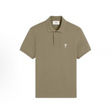 아미파리스 화이트 하트 자수 코튼 반팔 폴로셔츠 야계그린 (탑아미공장)