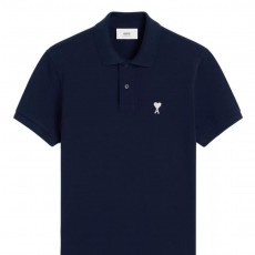아미파리스 화이트 하트 자수 코튼 반팔 폴로셔츠 블루 (탑아미공장)