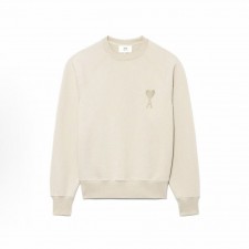 아미파리스 심플 니트 하트 라운드넥 풀오버 스웨트셔츠 살구 색 (탑아미공장)