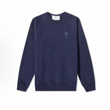 아미파리스 심플 니트 하트 라운드넥 풀오버 스웨트셔츠 블루 (탑아미공장)