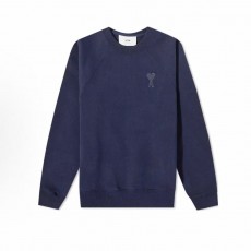 아미파리스 심플 니트 하트 라운드넥 풀오버 스웨트셔츠 블루 (탑아미공장)