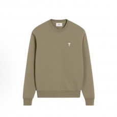 아미파리스 화이트 배지 라운드넥 맨투맨 야계그린 (탑아미공장)