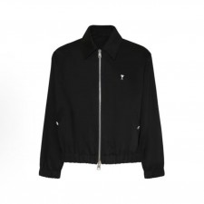 아미파리스 단색 하트 자수 코튼 카라 긴팔 재킷 자켓 블랙 (탑아미공장)