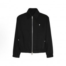 아미파리스 단색 하트 자수 코튼 카라 긴팔 재킷 자켓 블랙 (탑아미공장)