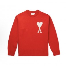 아미파리 남성 라운드넥 긴팔 니트 스웨터 딥 네이비 레드 (탑아미공장)