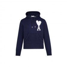 아미파리 로고 인타르시아 풀오버 후드 니트 남성용 블루 (탑아미공장)