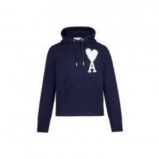 아미파리 로고 인타르시아 풀오버 후드 니트 남성용 블루 (탑아미공장)