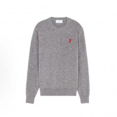 아미파리 하트 로고 미니 자수 크루넥 울 니트 남성 그레이 (탑아미공장)