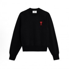 아미파리 SS23 레드 하트 자수 크루넥 맨투맨 유니섹스 블랙 (탑아미공장)