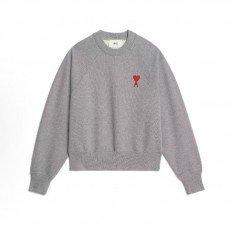 아미파리 SS23 레드 하트 자수 크루넥 맨투맨 유니섹스 그레이 (탑아미공장)