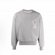 아미파리 퓨어 컬러 하트 로고 클래식 라운드넥 맨투맨 그레이 (탑아미공장)