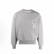 아미파리 퓨어 컬러 하트 로고 클래식 라운드넥 맨투맨 그레이 (탑아미공장)