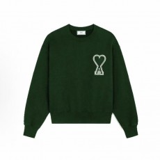 아미파리 퓨어 컬러 하트 로고 클래식 라운드넥 맨투맨 그린 (탑아미공장)