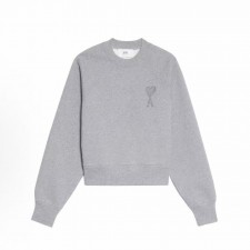 아미파리 FW22 하트 로고 자수 긴팔 스웨트셔츠 그레이 그레이 (탑아미공장)