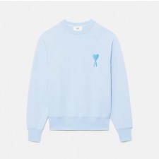 아미파리 SS22 하트 로고 자수 라운드넥 긴팔 맨투맨 남성용 블루 (탑아미공장)