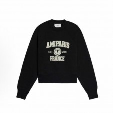 아미파리 FW22 레터링 로고 프린트 풀오버 맨투맨 블랙 (탑아미공장)