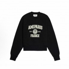 아미파리 FW22 레터링 로고 프린트 풀오버 맨투맨 블랙 (탑아미공장)